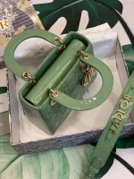 ABCDior Calf Patent Leather Rattan Check Handbag Size:20 x 16.5 x 8cm - Image 8