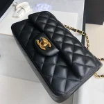 Black Lambskin Gold Buckle - Image 9