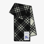 Check Wool Scarf black