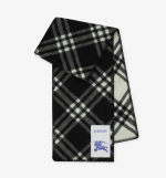 Check Wool Scarf black